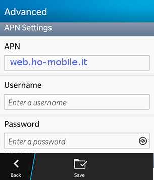 configurazione ho. Mobile BlackBerry Q10