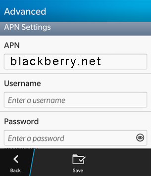 configurazione Vodafone Blackberry Z10