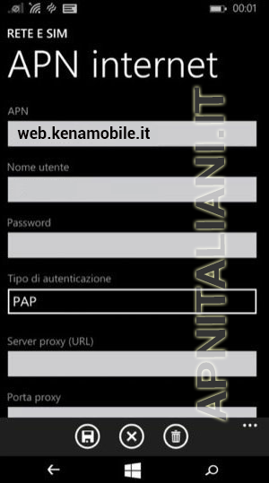 configurazione Kena Mobile Nokia Lumia 625