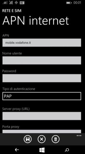 configurazione Vodafone Microsoft Lumia 535 Dual SIM