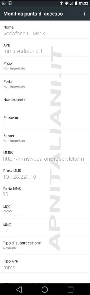 configurazione vodafone HTC Desire 728 Ultra